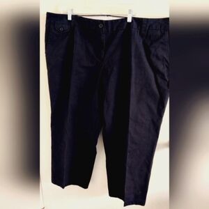 Lands End women's plus size 24W black dress or casual pants. Wide leg. Inseam 25